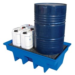 ULTRAFLO 205L Drum Spill Pallets - Ultraflo Poly 2 Drum Spill Pallet
