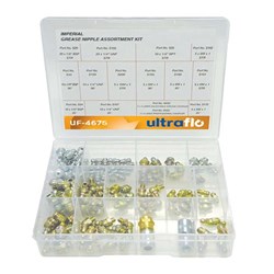 ULTRAFLO Grease Nipple Assortment Kits - Imperial Grease Nipple Kit 110Pcs