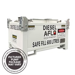 Diesel 600L GENCUBE fitted with 12V EX50 Pump (56LPM), 4m Hose, Mechanical Meter, Auto Nozzle and Fuel Filtration