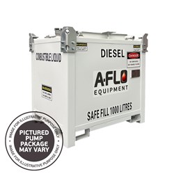 Diesel 1000L GENCUBE fitted with 12V EX50 Pump (56LPM), 4m Hose, Mechanical Meter, Auto Nozzle and Fuel Filtration