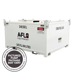 Diesel 6000L GENCUBE fitted with 12V EX50 Pump (56LPM), 4m Hose, Mechanical Meter, Auto Nozzle and Fuel Filtration